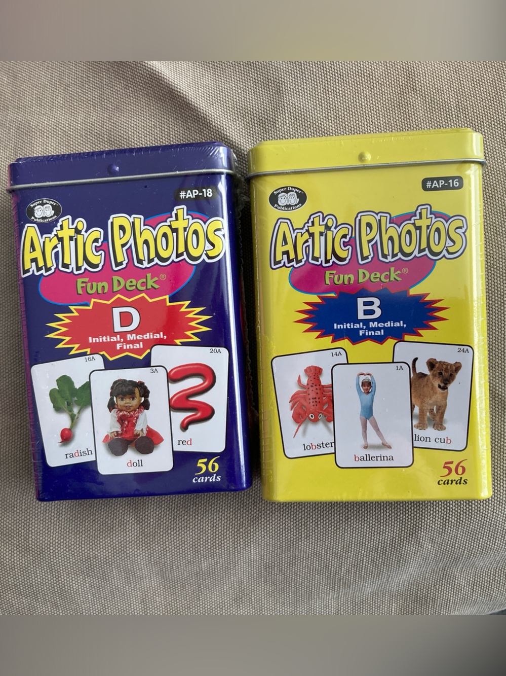 Super Duper Speech Fun Decks D and B - New, sealed tins